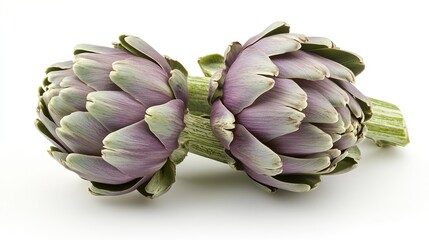 Obraz premium Two Fresh Purple Artichokes