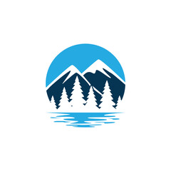  Mountain Lake Logo Nature Landscape logo