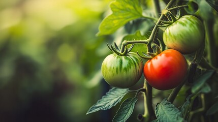 Close-Up of Tomatoes Growing on Vine
