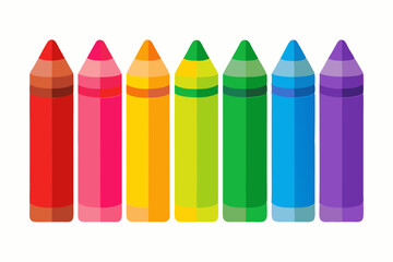 Different colors wax crayons pencil vector art illustration