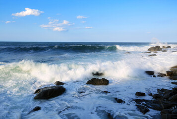 Big waves on rocks at seashore near Sokcho-si, Korea