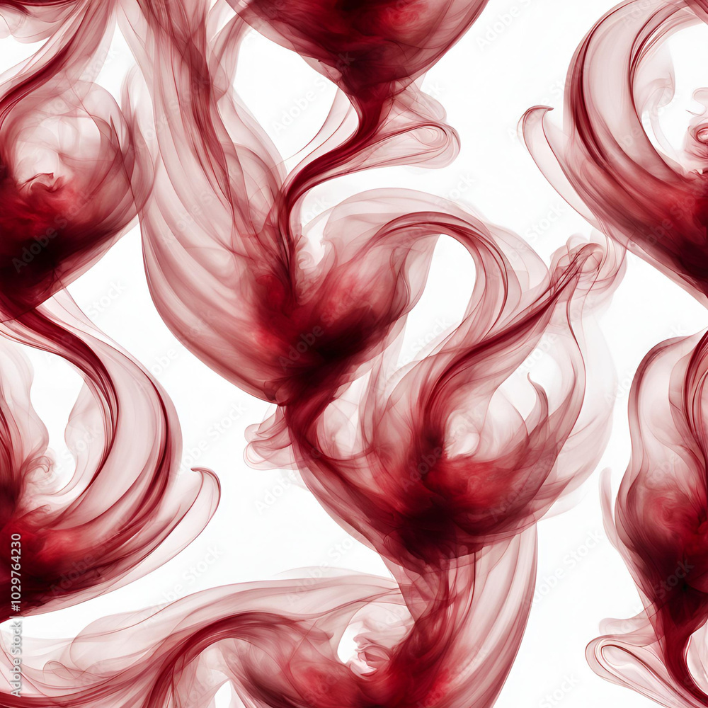 Poster abstract red smoke swirls on a white background, creating a dynamic, flowing pattern. perfect for us