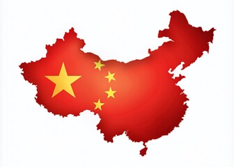 China Map with Flag Overlay - A Symbol of National Pride and Cultural Identity