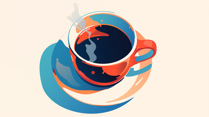 Cartoon artistic coffee illustration
