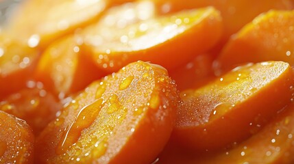 Closeup of Sliced Carrots