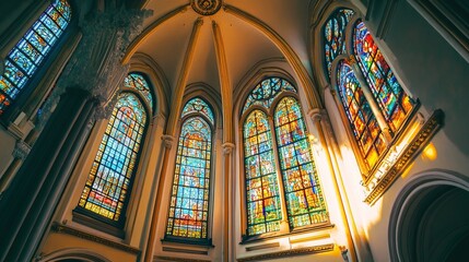 Fototapeta premium Stained Glass Windows in a Church