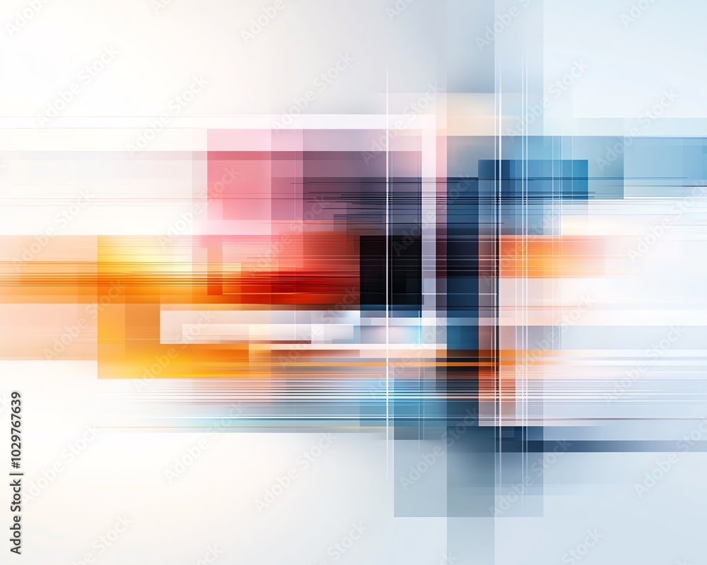 Poster abstract digital design with colorful streaks and geometric shapes, creating a dynamic and modern vi