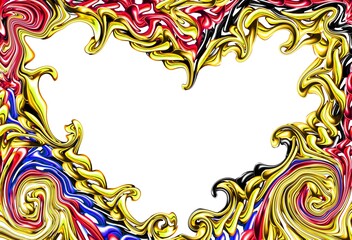 frame with heart ornament 