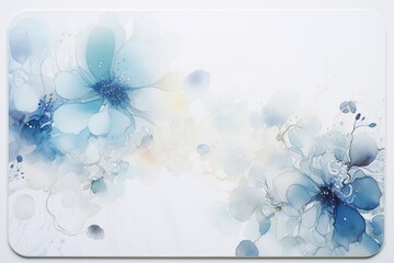 Elegant Floral Desk Mat with Soft Blue Accents