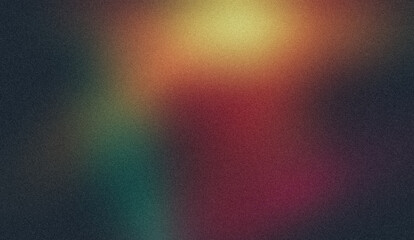 Grainy gradient background with color flow, green red blue abstract noisy texture backdrop design with vibrant glowing bright shine colors, copy space