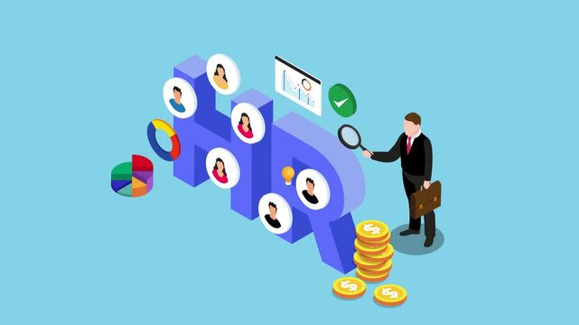 HR Managers Choosing Best Candidate for Job, Searching New Employee. Recruitment, Hiring Process 3d animation cartoon