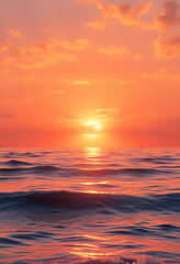 Fototapeta premium vibrant seascape beach during sunset