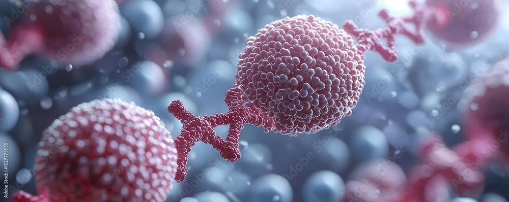 Poster close-up of molecular structures highlighting genetic material in a vibrant biological environment, 