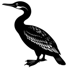 Great Cormorant silhouette vector isolated on a white background