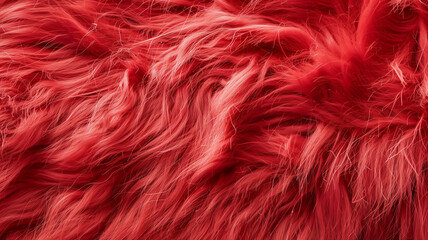 Naklejka premium Soft Fluffy Red Faux Fur Texture Background