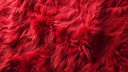 Obraz premium Soft Fluffy Red Faux Fur Texture Background