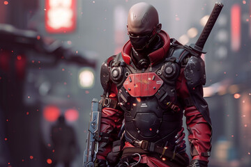 Naklejka premium 3d open world game character