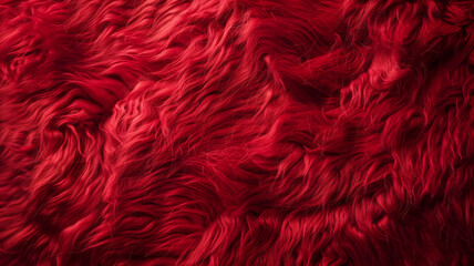 Fototapeta premium Soft Fluffy Red Faux Fur Texture Background
