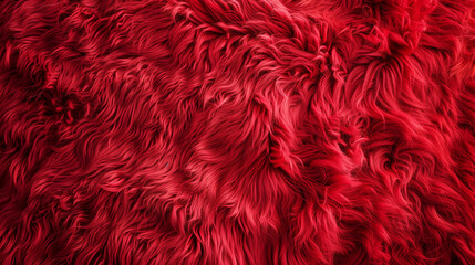 Fototapeta premium Soft Fluffy Red Faux Fur Texture Background
