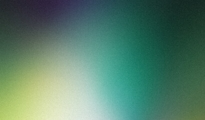 Grainy gradient with vibrant color flow shaped background, purple blue green abstract noise texture backdrop design, bright, shine, glowing colors, copy space.