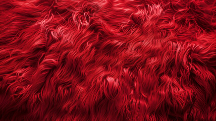 Fototapeta premium Soft Fluffy Red Faux Fur Texture Background
