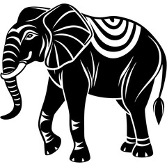 Elephant silhouette vector illustration on a white background