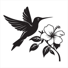 Hand Drawn Hummingbird Your Design Vinyl Cutting Greeting Cards Vector illustration. Svg colibri cut file.