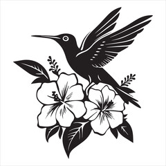 Hand Drawn Hummingbird Your Design Vinyl Cutting Greeting Cards Vector illustration. Svg colibri cut file.