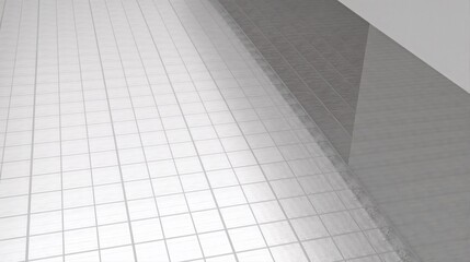 generative ai, Glossy White Tiled Surface with Reflective Panels