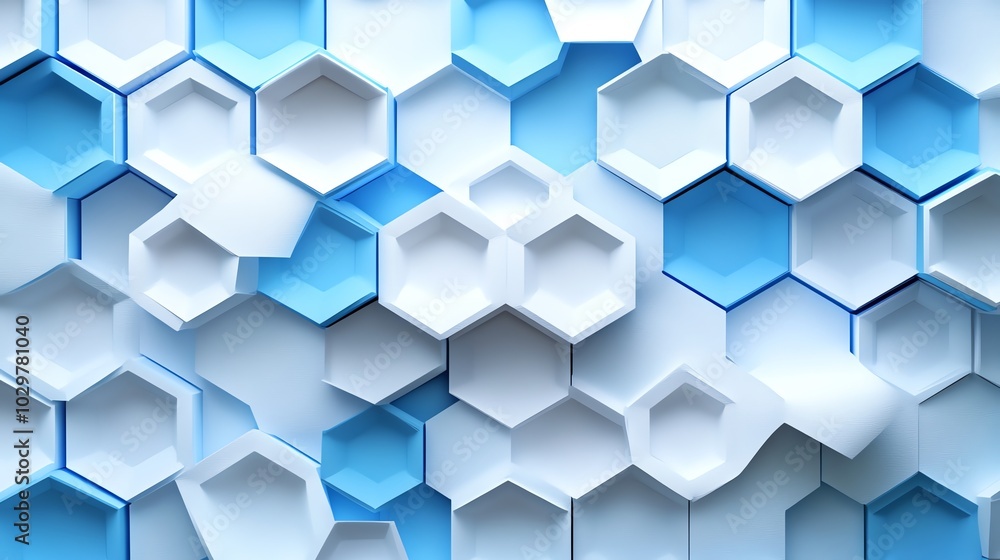Poster paper cut geometric hexagon pattern with intricate, overlapping layers and precise details, paper cu