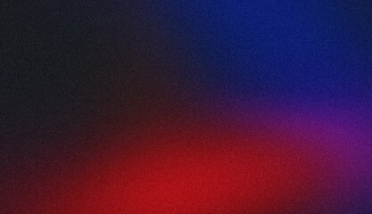 Grainy gradient with vibrant color flow shaped background, red blue purple abstract noise texture backdrop design, bright, shine, glowing colors, copy space.