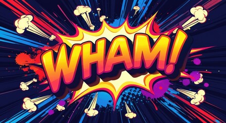 Fototapeta premium Explosive Wham Book Burst Illustration