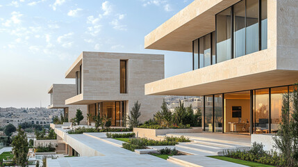 Fototapeta premium Modern and minimalist home exterior design
