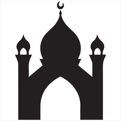 Obraz premium mosque dome. flat icon symbol isolated on white background. vector illustration. 