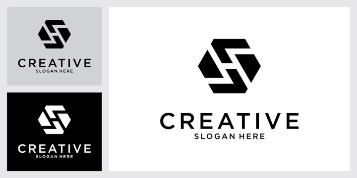 SH or HS Initial letter logo design monogram