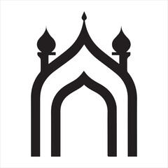 mosque dome. flat icon symbol isolated on white background. vector illustration.
