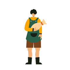 ceramic artist with his work illustrations