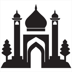 mosque dome. flat icon symbol isolated on white background. vector illustration.
