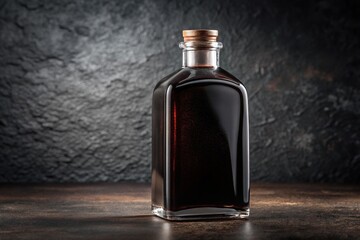 Rich dark liquid in classic bottle mockup