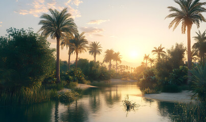 Obraz premium Dreamlike Landscapes and Mystical Gardens with Vibrant Flowers and Glowing Nature