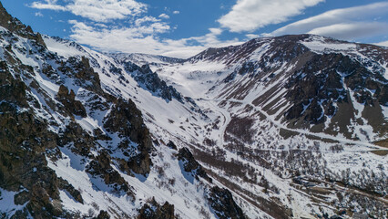 Aerial image of the Cerro La Hoya ski center in Esquel, Argentina.
