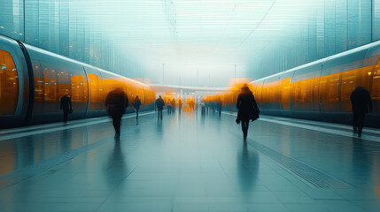 Airport, Train station, non-place, Relativistic time, Multiple exposure