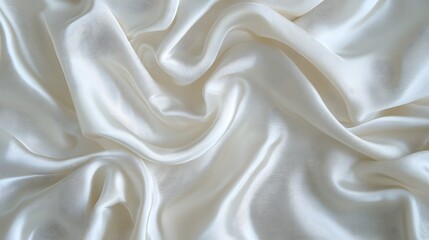 Fototapeta premium Soft White Silk Fabric with Gentle Wrinkles and Light