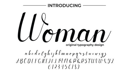 Woman Font Stylish brush painted an uppercase vector letters, alphabet, typeface