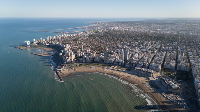 Panoramic aerial view of Mar del Plata, one of Argentina's largest cities.