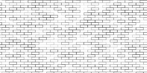 White brick wall background. bricks pattern. seamless brick wall. Subway tile background. Black and white brick wall pattern for kitchen and bathroom. Vector illustration.