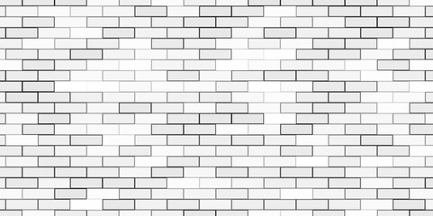 White brick wall background. bricks pattern. seamless brick wall. Subway tile background. Black and white brick wall pattern for kitchen and bathroom. Vector illustration.