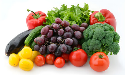 vegetable and fruits photo or illustrator on white background