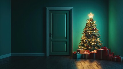 Christmas Tree in a Room