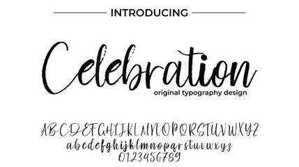 Celebration Font Stylish brush painted an uppercase vector letters, alphabet, typeface